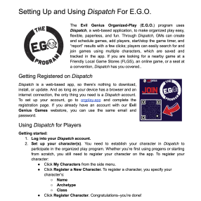 E.G.O. Dispatch Guide