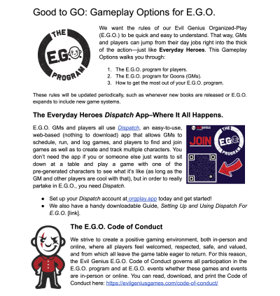 E.G.O. Gameplay Options
